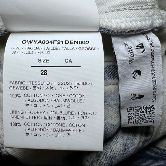 Off-White Degrade Split Hem Straight Leg Jeans in Blue White - Picture 9 of 10